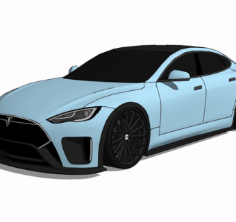 现代特斯拉汽车su模型