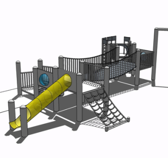 现代儿童游乐设备su模型