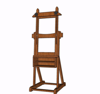 现代实木画架su模型