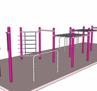 现代健身器材su模型