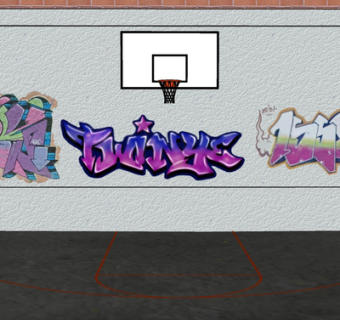 现代篮球框su模型