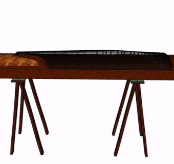 现代古筝su模型