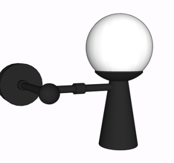 现代金属壁灯su模型