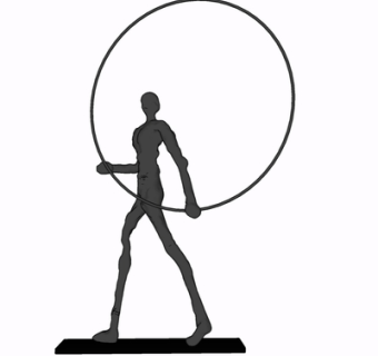 现代金属人物摆件su模型