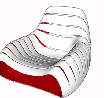 现代塑料休闲椅su模型