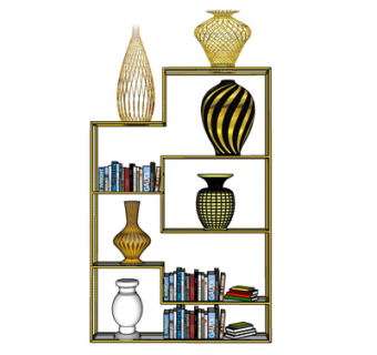 现代金属装饰架su模型