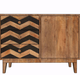 现代实木边柜su模型