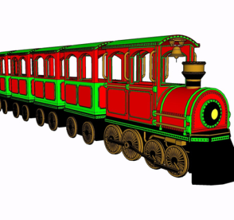 现代火车玩具su模型