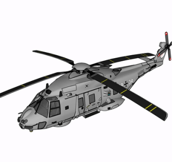 现代直升机su模型