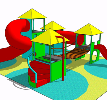现代儿童游乐设备su模型
