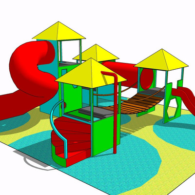 现代儿童游乐设备su模型