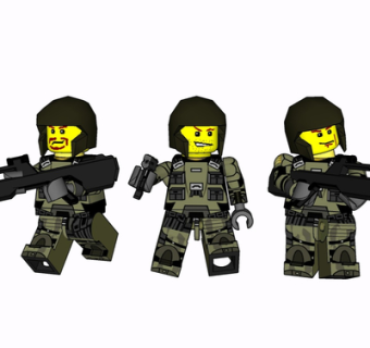 现代卡通警察摆件su模型