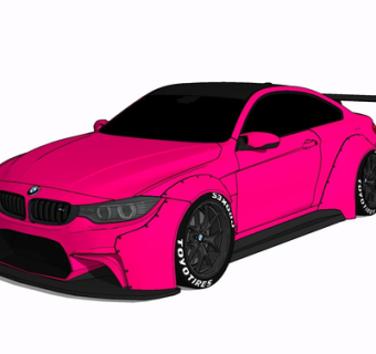 现代宝马跑车su模型