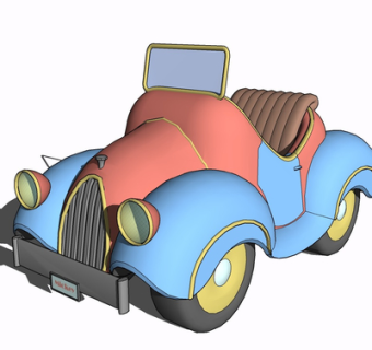 现代儿童玩具车su模型