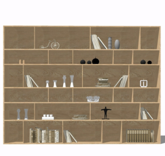 现代实木装饰柜su模型