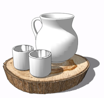 现代茶壶su模型