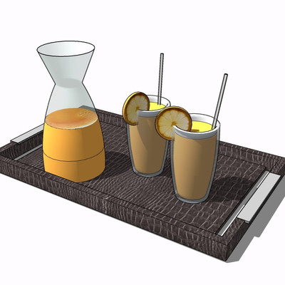现代果汁饮料su模型
