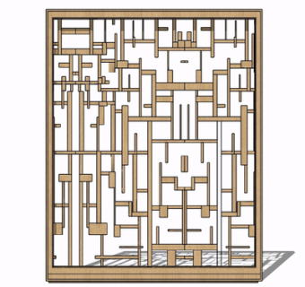 现代屏风隔断su模型