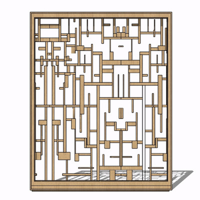 现代屏风隔断su模型