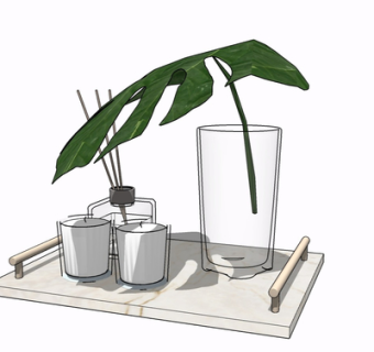 现代玻璃花瓶su模型