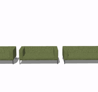 现代布艺多人沙发su模型