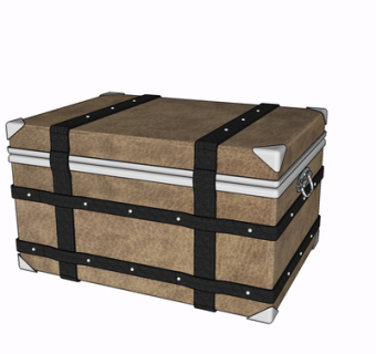 现代实木箱子su模型