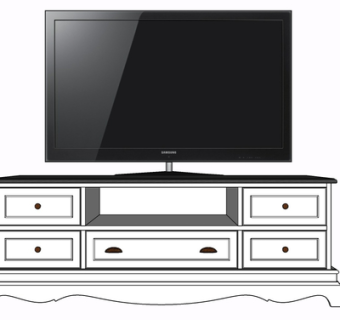 简欧实木电视柜su模型