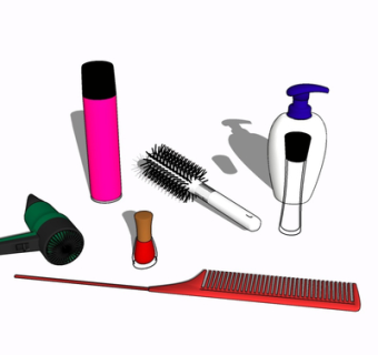 现代梳子吹风机su模型