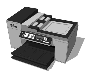 现代打印机su模型