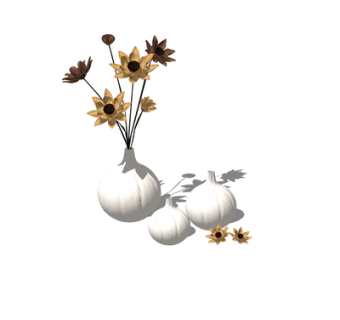现代花瓶花卉su模型