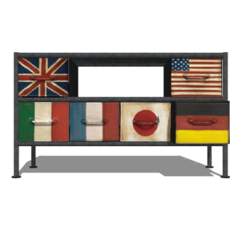 现代实木边柜su模型