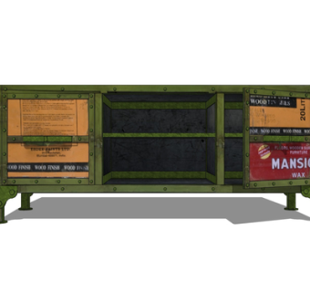 现代实木边柜su模型