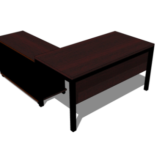 现代实木书桌su模型