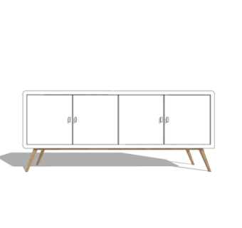 北欧实木边柜su模型