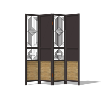 现代实木屏风su模型