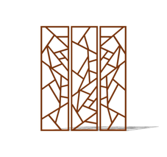 现代缕空隔断su模型