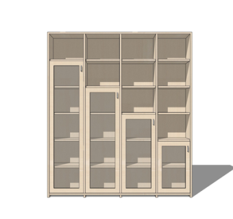 现代实木装饰柜su模型