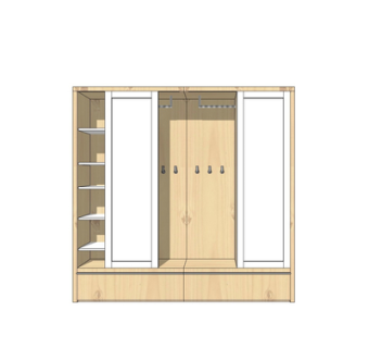 现代实木衣柜su模型