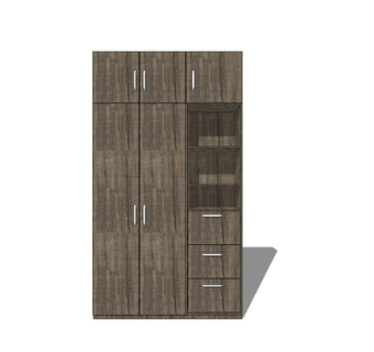 现代实木衣柜su模型