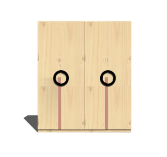 现代实木衣柜su模型