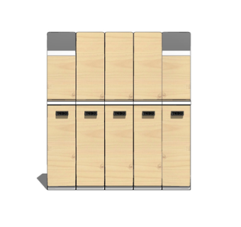 现代实木衣柜su模型