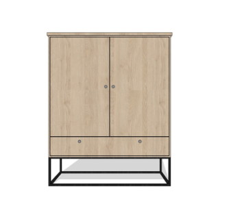 现代实木衣柜su模型