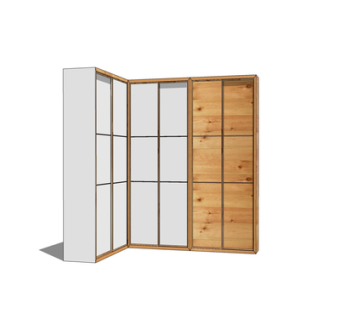 现代实木衣柜su模型