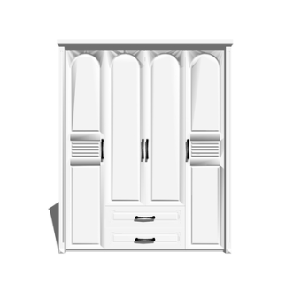 简欧实木衣柜su模型