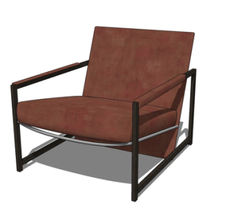 现代布艺休闲椅su模型