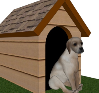 现代实木狗窝su模型