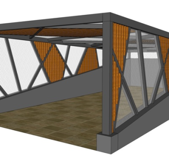 现代车库su模型