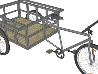 现代三轮自行车su模型