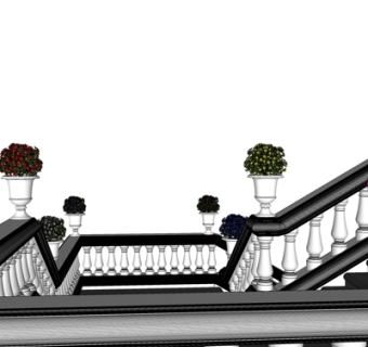 现代楼梯su模型