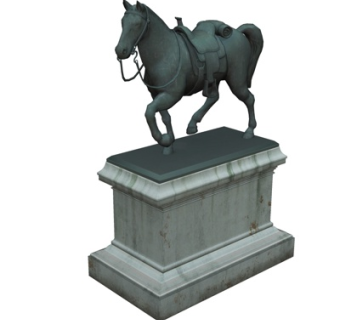 欧式骏马雕塑su模型